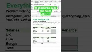 Easy way to SUM cells #shorts