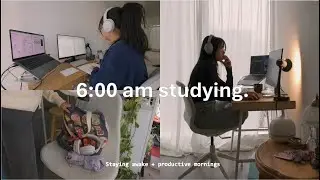 study vlog: 6AM Productive Mornings ☀️🍵 | early studying, morning routine, days in my life