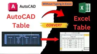 AutoCAD Table to Excel | How to export AutoCAD table to Excel | AutoCAD Tutorials