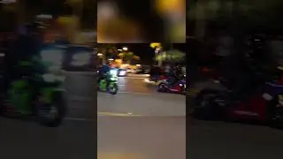 Cars and Bikes leaving like its a GTA car show  