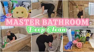 DEEP CLEANING THE MASTER BATHROOM | BATHROOM DEEP CLEAN