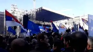 Docek Vojislava Seselja na Trgu i obracanje narodu