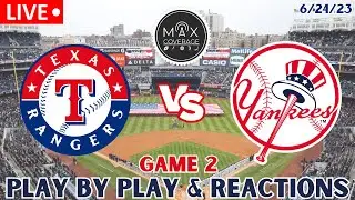 Texas Rangers vs New York Yankees | LIVE Play-By-Play & Reactions | Game 2 (6/24/23)
