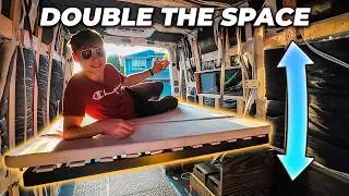 Installing an ELEVATOR BED in my Van | Van Build Day 10