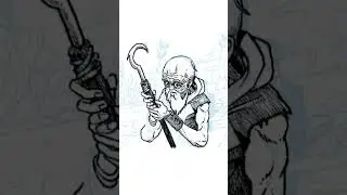 Fisherman drawng process on procreate for 