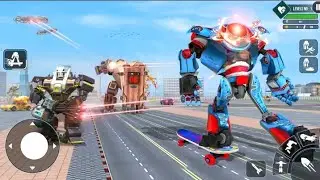 Flying Robot Car Transform - Police Robot Game & Flying Robots#temugamer