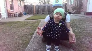 Raaven practicing her walk.