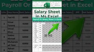 Payroll Or Salary Sheet in Microsoft Excel | How create Payroll in Ms Excel  #excel #excelfunction