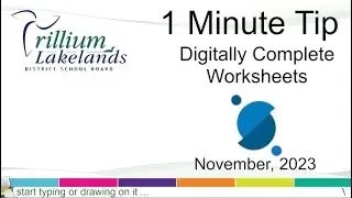 1 MinTip - Complete Worksheets Digitally
