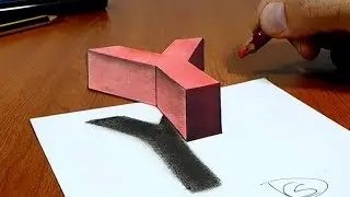 3D Trick Art on Paper Floating letter Y
