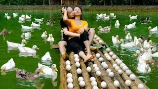 kind wife: Help Duong harvest duck's egg and bring them to the market to sell