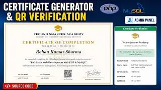 Certificate generator with QR verification & admin panel source code | PHP & MYSQL Full Project