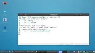 Reset XFCE desktop config to fresh install