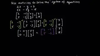 Solving system of equations using matrices