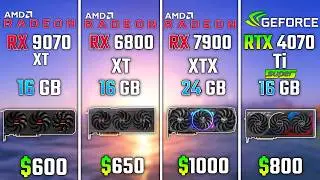 RX 9070 XT vs RX 6800 XT vs RX 7900 XTX vs RTX 4070 Ti SUPER | Test in 6 Games
