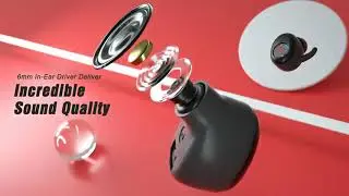 True Wireless Earbuds Bluetooth 5.0 Headphones, Sports in-Ear TWS Stereo