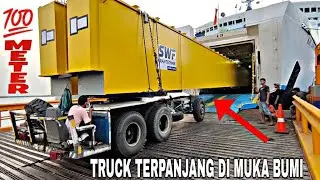 💯 METER❗TRUCK TERPANJANG DI MUKA BUMI NAIK KAPAL DI PELABUHAN MERAK