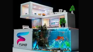 FANTASTIC Modern house !Build An Mini house model & Goldfish Aquarium   #construction #diy