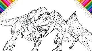 How to Draw Giganotosaurus vs Vastatosaurus Rex | Step by Step