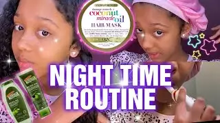 MY NIGHT TIME ROUTINE #nighttimeroutine #kidsskincare #teenskincare #kidshaircare #mixedgirlshair