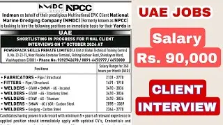 UAE JOBS | Indman Management Mumbai | NPCC Jobs | Welder Jobs | Fitter Jobs | Fabricator Jobs | UAE