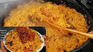 How to Cook Delicious Nigerian Native Jollof Rice With Native Chicken! Best Palm Oil Rice Recipe 😋