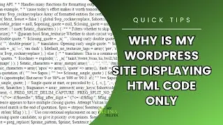Fixing WordPress: Troubleshoot When Only HTML and CSS is Showing
