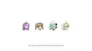 Epic Seven Summer Chibi Emotes Animated Wallpaper