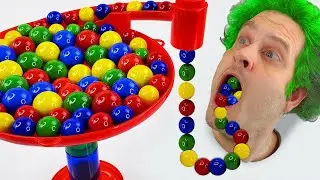 マーブルランレースASMR☆HABAスロープ & ハリボー ゴールドベアグミ #3