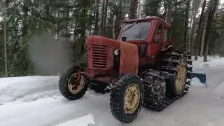Belarus MTZ-50 wet snow transfer with snow thower and rear blade