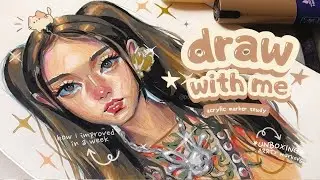 drawing using acrylic markers in a week, w/Arrtx ☆