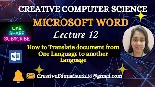 12. How to Translate Document Data from one Language to another Language 🔠 in Microsoft Word.