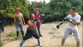 Viejo boxea con joven muchacho y gana la pelea