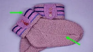 Тапочки носки для взрослых спицами Василиса