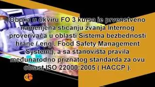 Kurs i obuka internog proverivača u oblasti sistema bezbednosti hrane