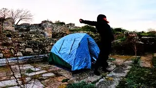 STEALTH CAMP in Ancient Greek City Ruins!