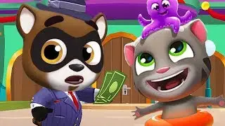 SPEAKING VOLUME AQUAPARK COME IN THE SWIMMING POOL animated video game for children Talking Tom Pool