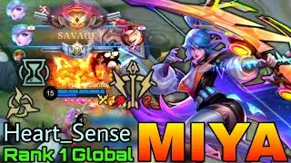 Miya SAVAGE!! Insane Late Game Damage! - Top 1 Global Miya by Heart_Sense - Mobile Legends