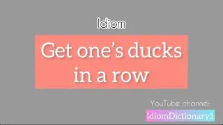 “ Get one’s ducks in a row “ meaning | Do you like to learn idiom in few seconds? #IdiomDictionary