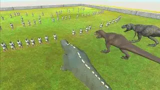 EPIC BATTLE: T-Rex vs 50 Warriors – Who Will Survive? | ARBS