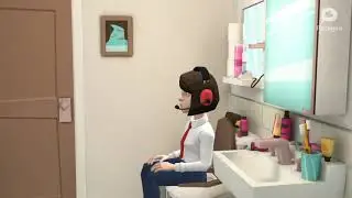 Gamer Girl farts in the toilet