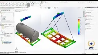 Pressure vessel Skid Lifting Analysis Solidworks
