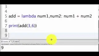 Intro To Python: lambda expressions