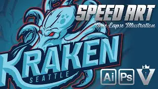 Kraken Logo Illustration Design | SPEED ART