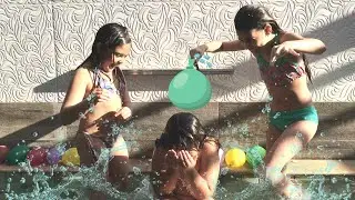 fiz o desafio da balão d,agua da piscina (vlog)