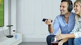 SIMOLIO Dual Wireless Headphones for TV Watching w/ 2.4G Transmitter & Charging Stand SM-829D2