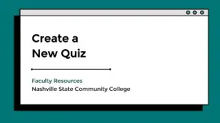 Create a New Quiz