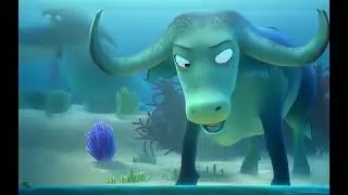 African Rock Python Vs African Buffalo Fight But Just Animate