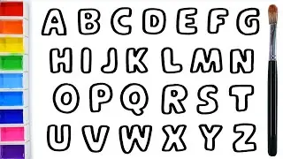 How to draw ABC and Glitter Rainbow Alphabet coloring Warna Warni Belajar Menggambar dan Mewarnai