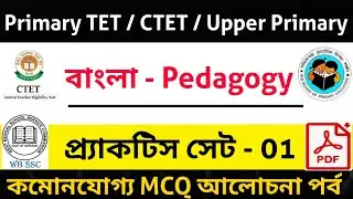 Bengali Pedagogy। Class - 01। Primary TET। CTET 2021। Upper Primary Tet। বাংলা। Bengali Practice Set